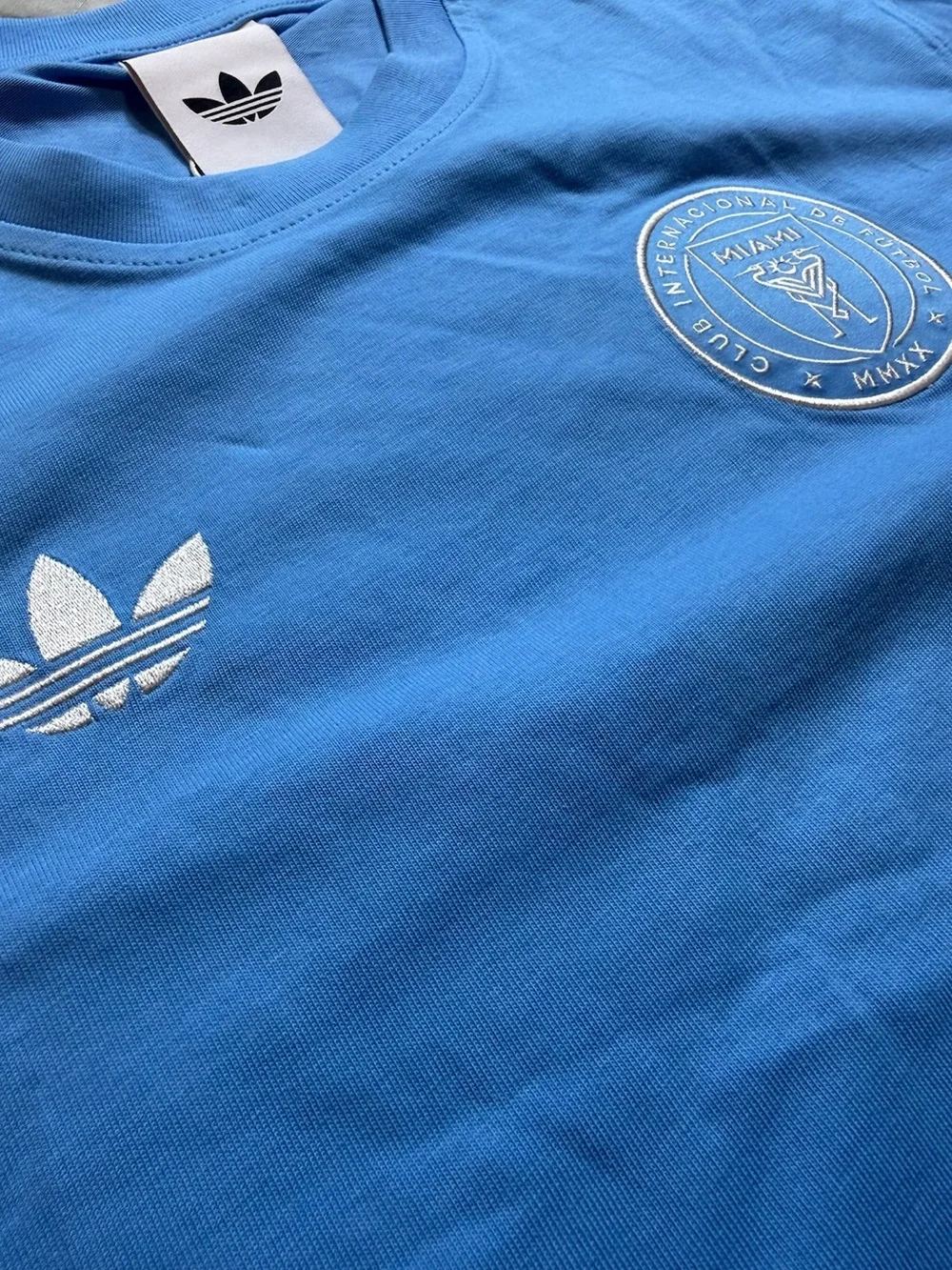 Adidas Originals Inter Miami soccer‎ CF Graphic Tee Shirt Sky Blue Men’s Small